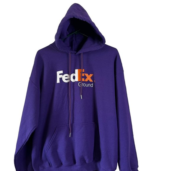 FedEx Ground Adult Long Sleeve Employee Hoodie Size Large - Picture 1 of 5